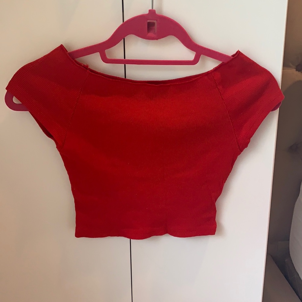 Brandy Melville off the shoulder crop top